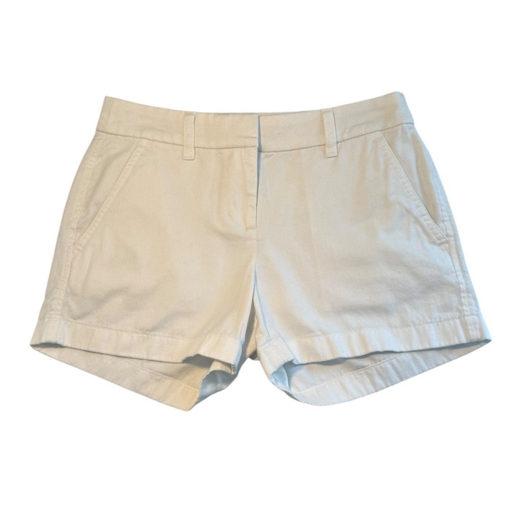 J.Crew Womens White 100% Cotton Chino Shorts Size 00 H5616‎ Summer 2024